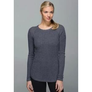Lululemon Cabin Yogi Long Sleeve Boolux Sweater Inkwell Heather Gray Blue XS/ 2*